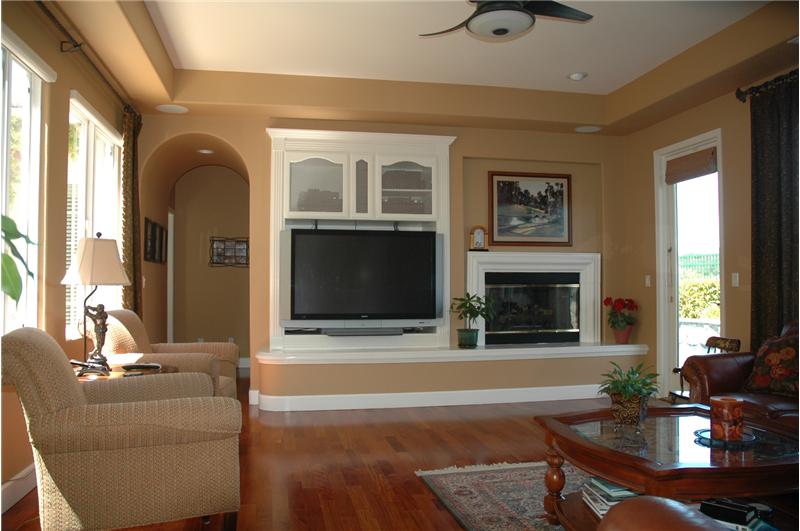 Family room with entertainment center