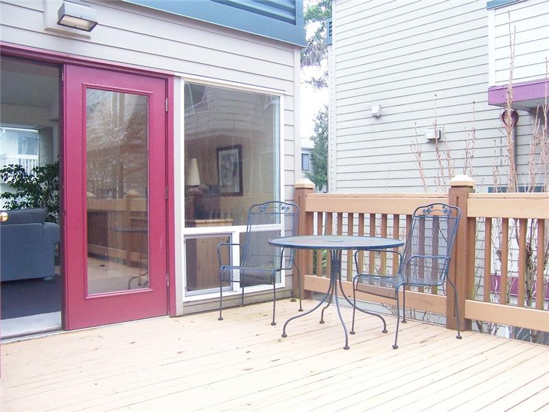 Reservable deck connects to Cabana