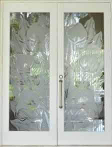 Custom Glass Design on Door