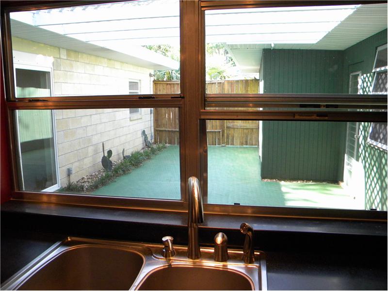 Courtyard View from Kitchen Sink
