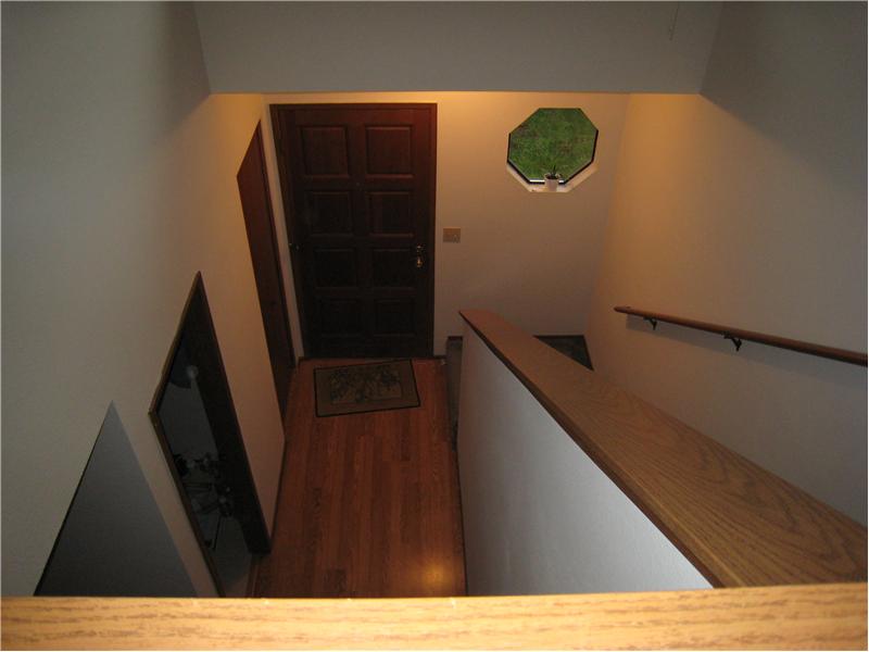 Looking down from the top of the stairs