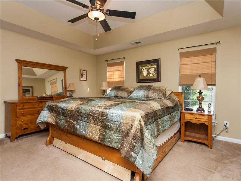Luxury master suite with tray ceiling