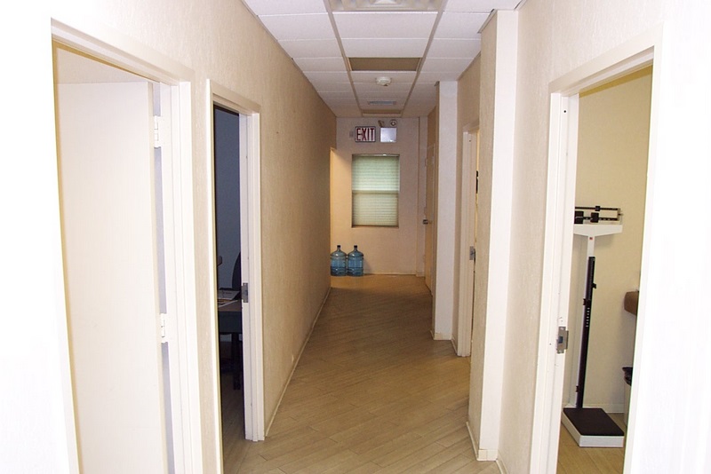Hallway to 6 Exam Rooms