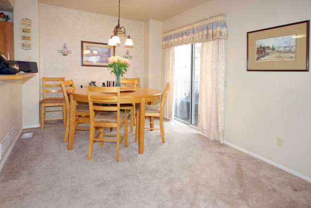 Spacious dining area walks out to patio