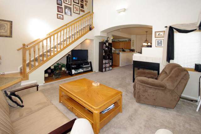 Spacious living room with vaulted ceilings!