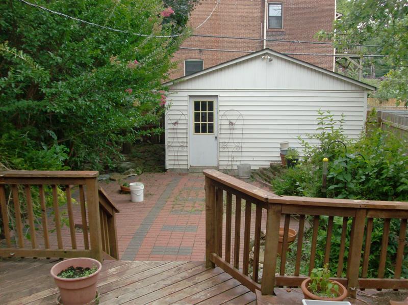 Deck looking toward garage