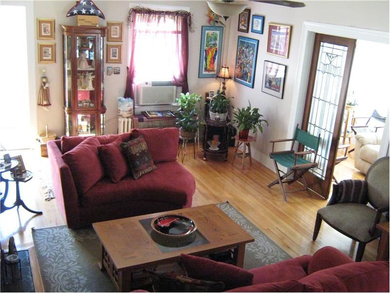 Looking over the formal living area