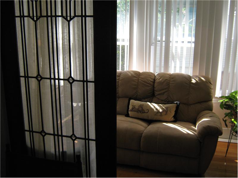 French doors to private study/den.