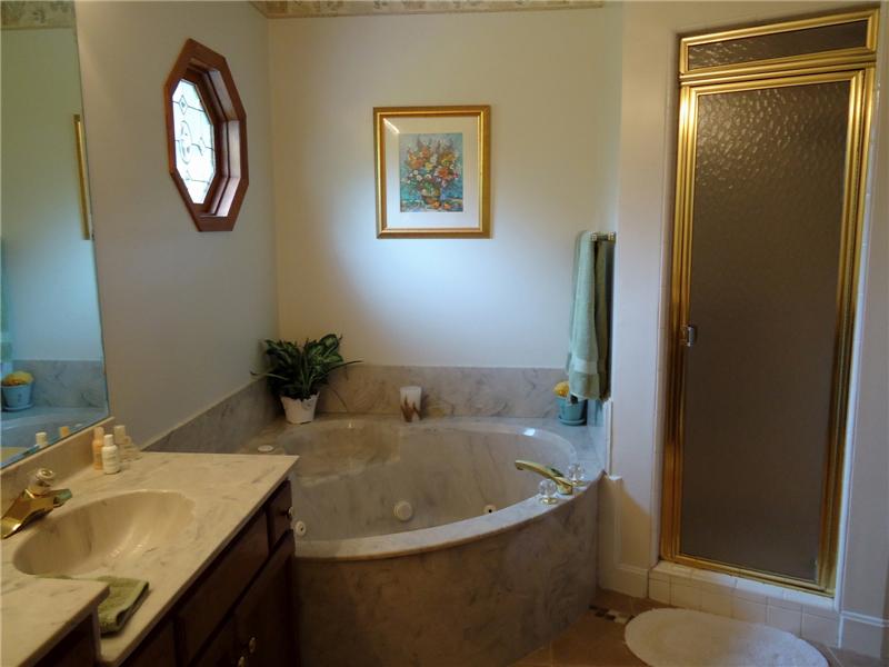 Master Bathroom has Jacuzzi and Steam Shower