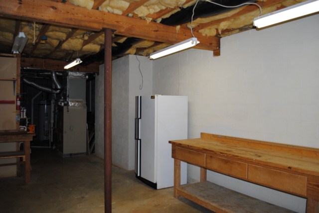 Basement workshop and storage area