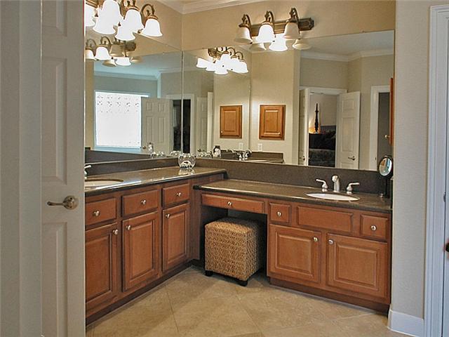 The master bath has double sinks.