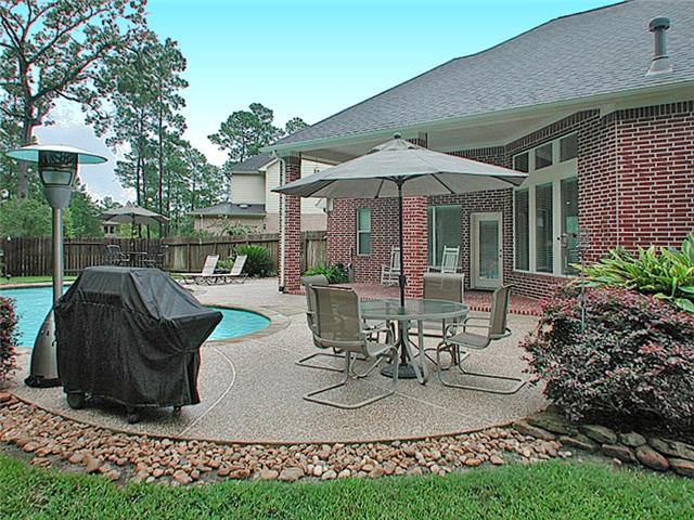 The covered patio and deck for your pool.