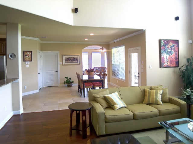 A view of the breakfast area from the den - open floor plan!