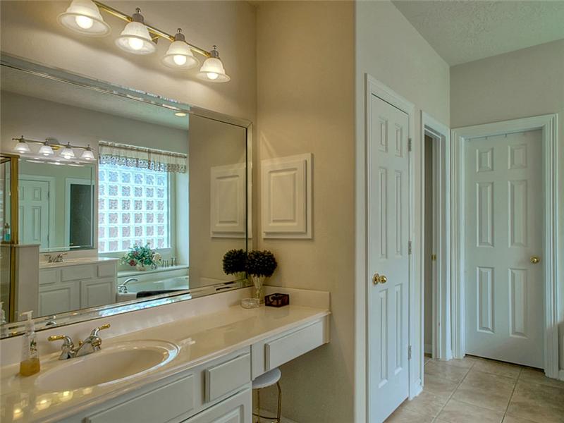The Master Bath is roomy & tranquil.