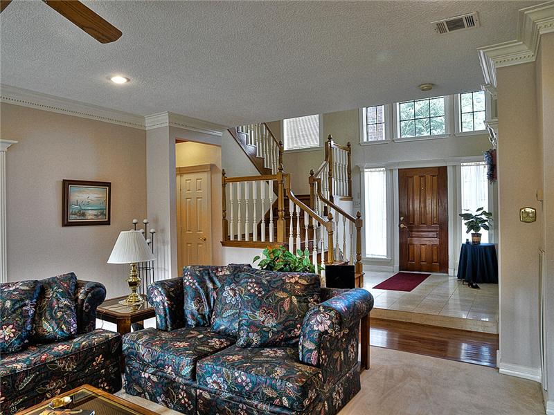 A view of the entry from the den.