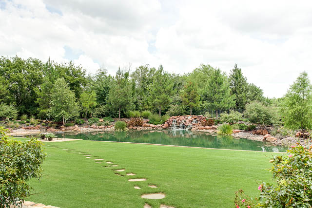 Views of private pond with a gorgeous water fall will relax you after a long day.