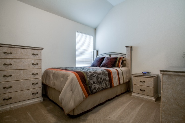 Split bedroom floorplan offers privacy.
