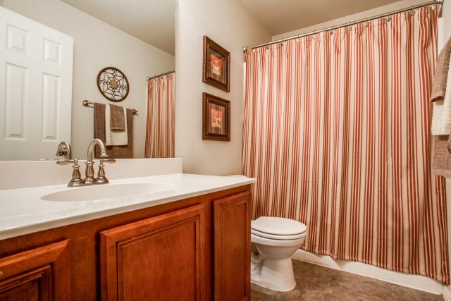 The home features two full bathrooms.