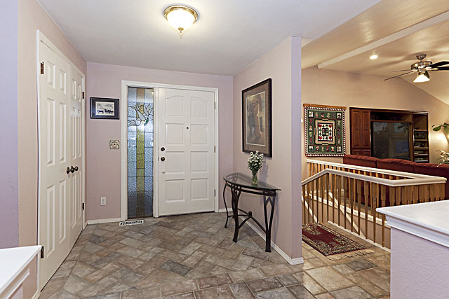 View from formal living room to the main entry of the home.