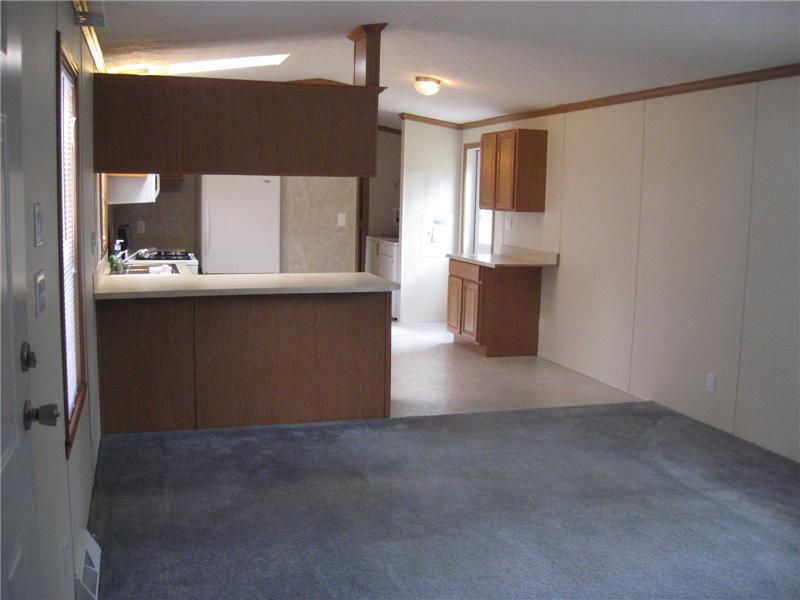Open living room/kitchen area.