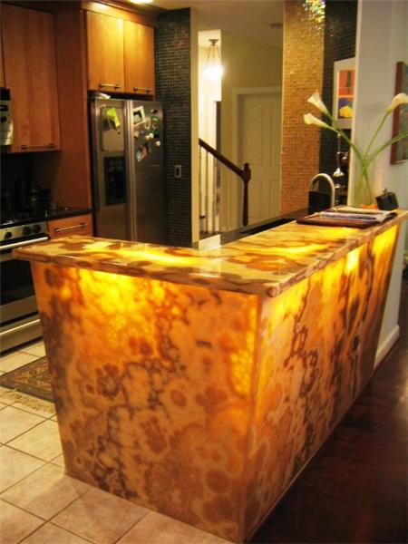 Unique Lighted Onyx Bar