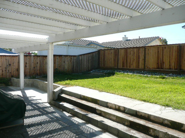Back yard - great overhang and patio