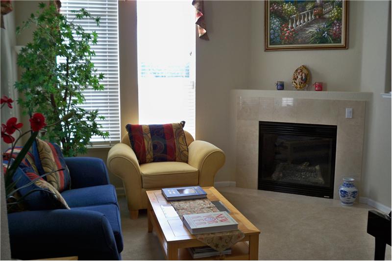 Living Room with Gas Only Fireplace