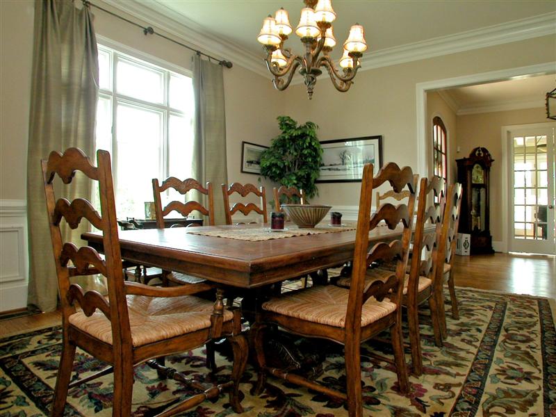 Spacious dining room with custom trim/molding