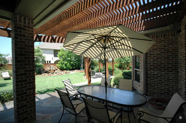 Covered patio for outdoor living