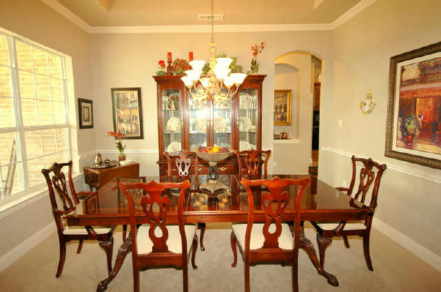 Formal dining room located off the entry