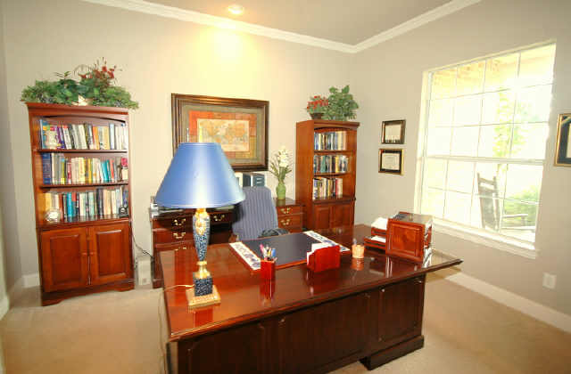 Formal living room can be used as a study.