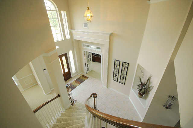 Looking down on entry