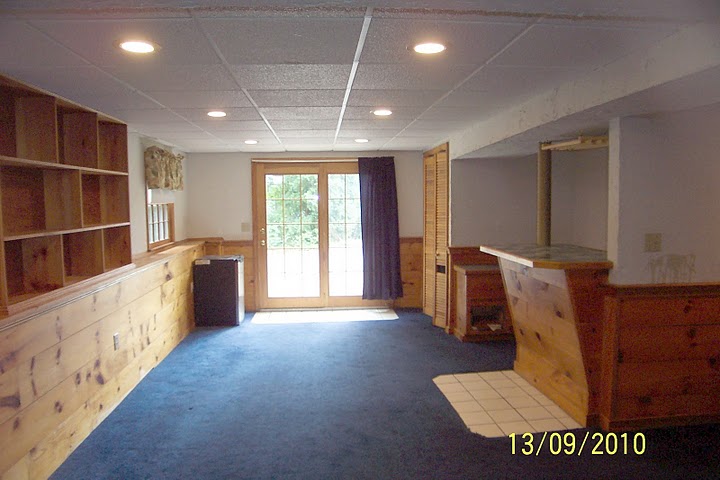 Lower level with door to pool area
