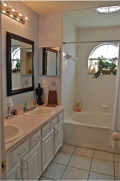 Custom Mirrors in Master Bath and Tile Floors