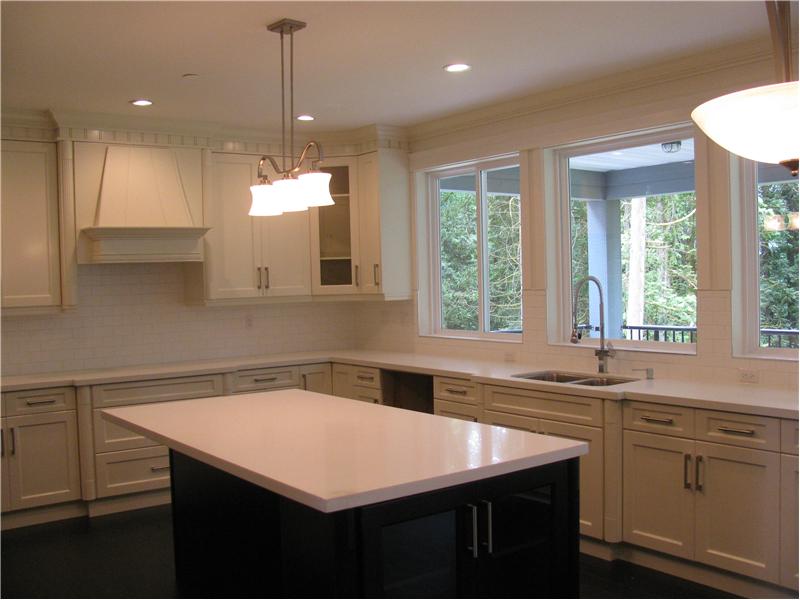 Open Kitchen with Island and quartz counter top