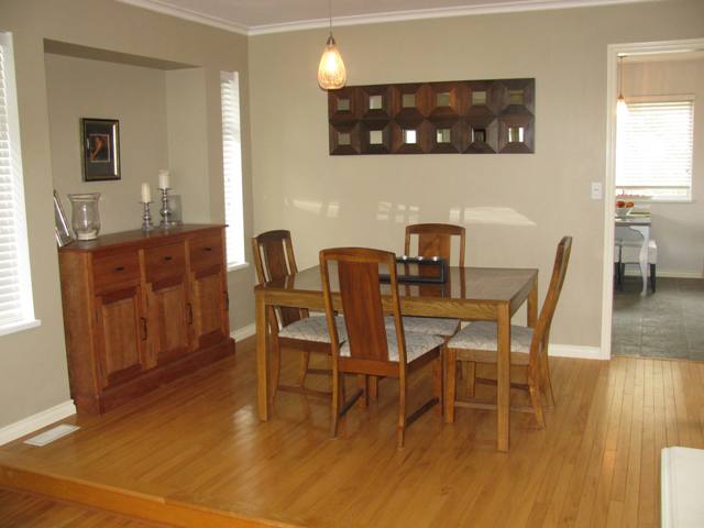 Dining area with soild beech hardwood floors