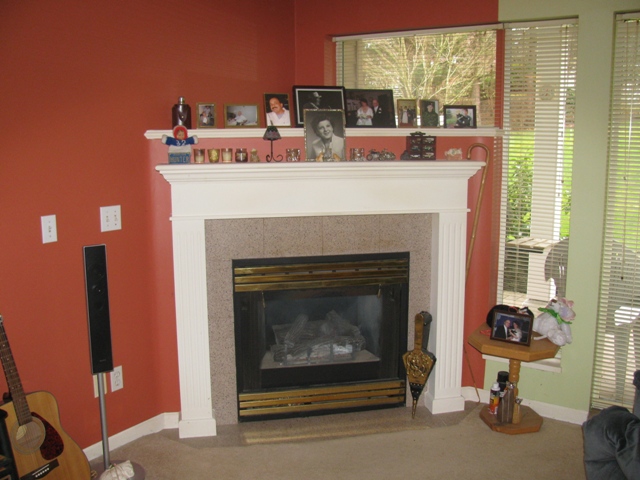 Corner gas fireplace