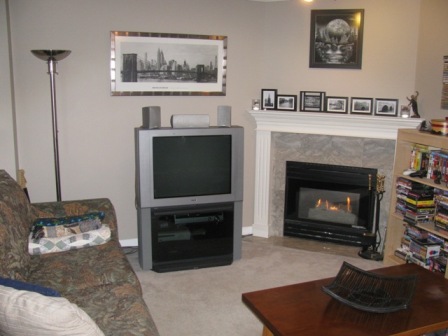 Living room with gas fireplace