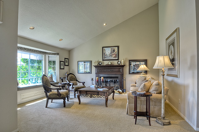 Living room with fireplace
