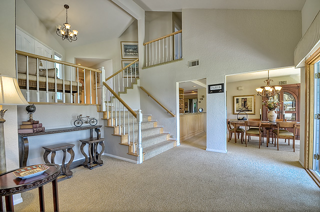 View from living room to dining room