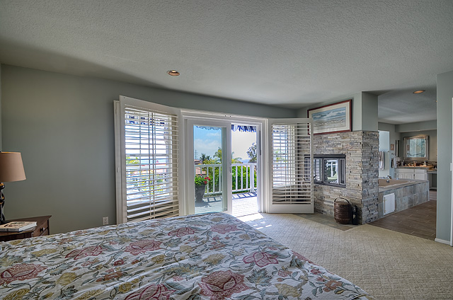 Master with dual sided fireplace