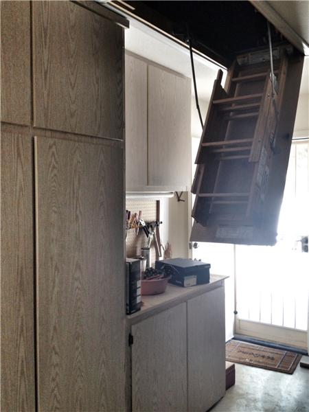 built ins and pull down stairs in garage